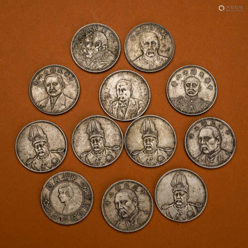 中國民國時期銀幣 十二枚
