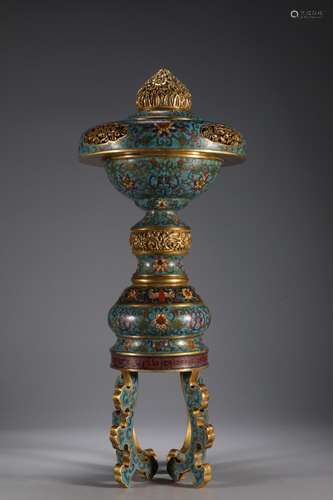 Cloisonne WenXiangLu around branchesSize: 17 x 41 cm weighs ...