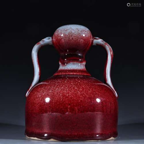 Red glaze, lang kiln ruyi earSpecification: high 20.5 cm dia...