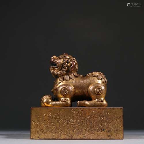 Copper and gold lion button sealSpecification: high 13 cm wi...