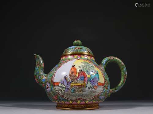 Stories of old purple colored enamel teapotSpecification: hi...