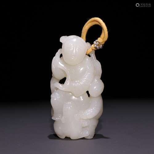 Hetian jade seed expects the lad carvingsSpecification: long...