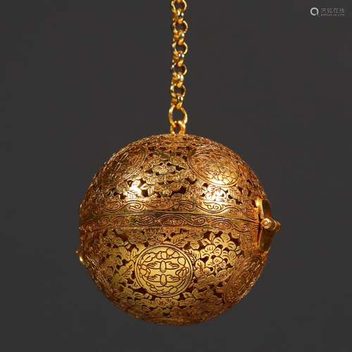 Copper and gold incense ball pendantSpecification: straight ...