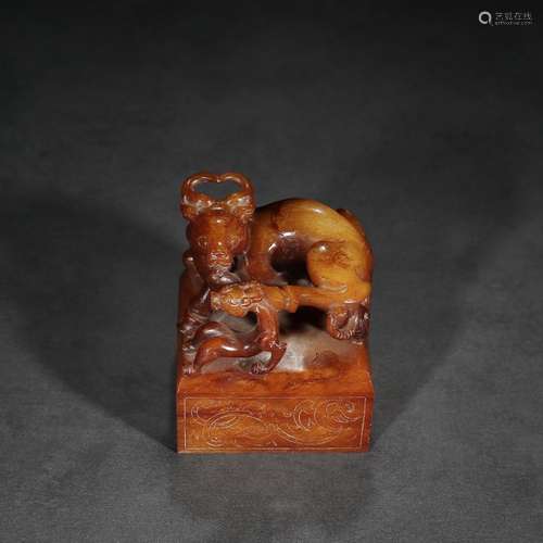 Ancient: hetian jade wring longfeng sealSpecification: long ...