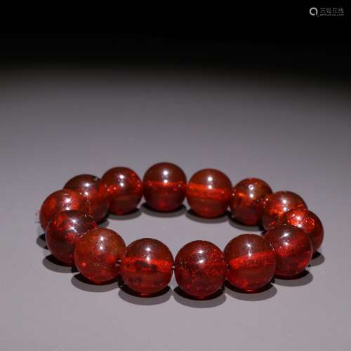Amber round pearl hand stringSpecification: bead diameter 1....