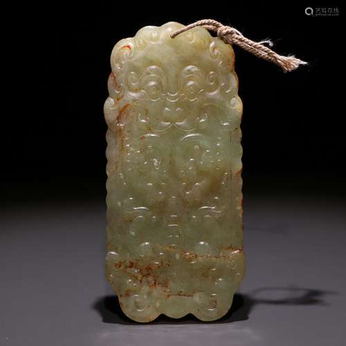 Old hetian jade beast ssangyong grain tokenSpecification: lo...