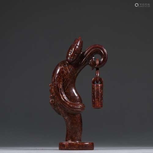 Ancient jade people yong holds the bell carvingsSpecificatio...