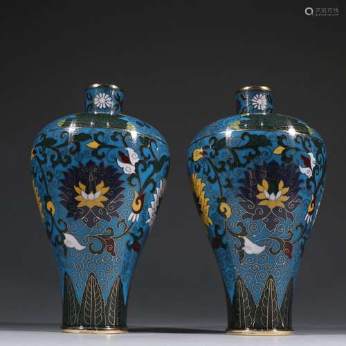 Foreign exchange earning wire inlay cloisonne mei bottles of...