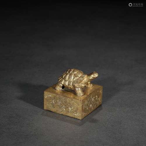 : copper and gold longevity turtle four sides sealSpecificat...