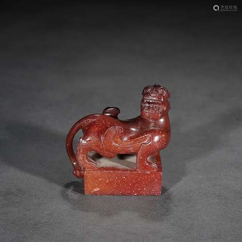 Ancient: hetian ruby benevolent sealSpecification: long 8 cm...