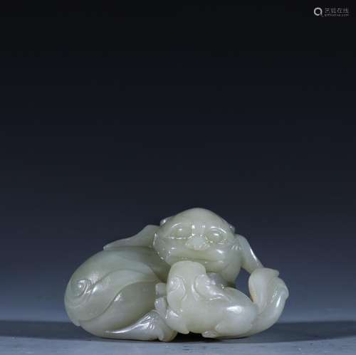 , hetian jade and animal carvingsSpecification: high 4 cm lo...