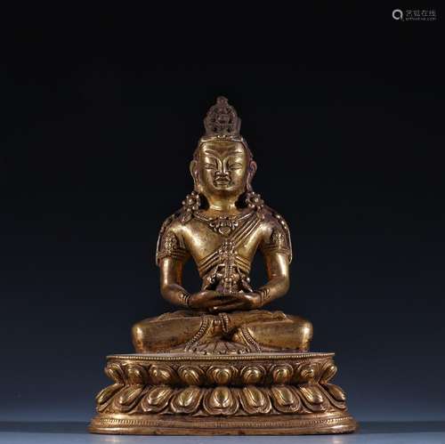 , copper amitayus statuesSpecification: 15.2 cm long and 11....