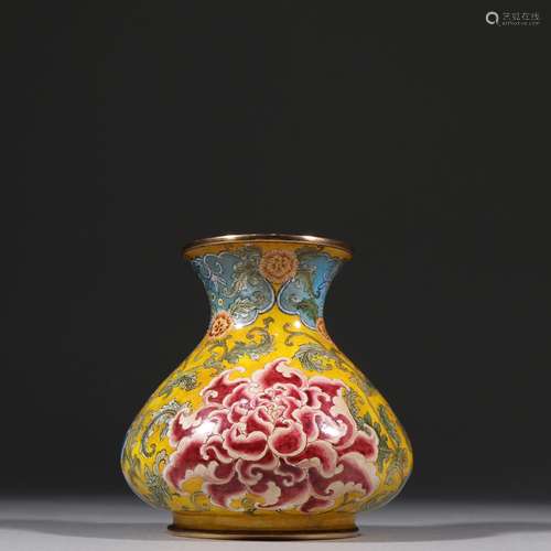 Yellow painted enamel patterns bottleSpecification: high 9.5...