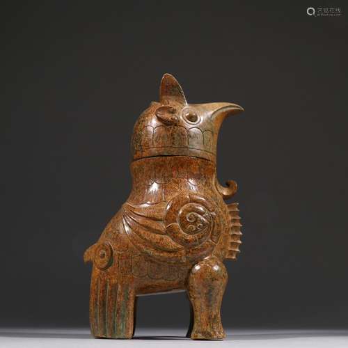 Ancient jade birds cover bottlesSpecification: high 18 cm wi...