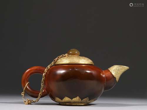 The warring states period onyx gold plated teapotSpecificati...