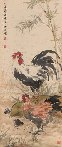 1894～1983 汪亚尘 大吉图 设色纸本 原裱镜片