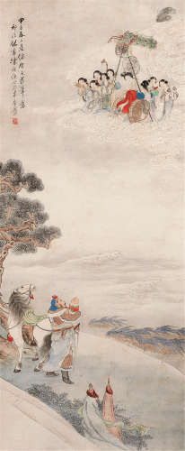 1866～1937 陈康侯 富贵寿考图 设色纸本 原裱立轴