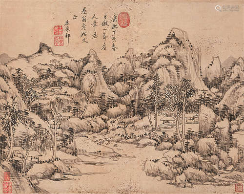 1642～1715 王原祁 仿一峰山水 水墨纸本 立轴