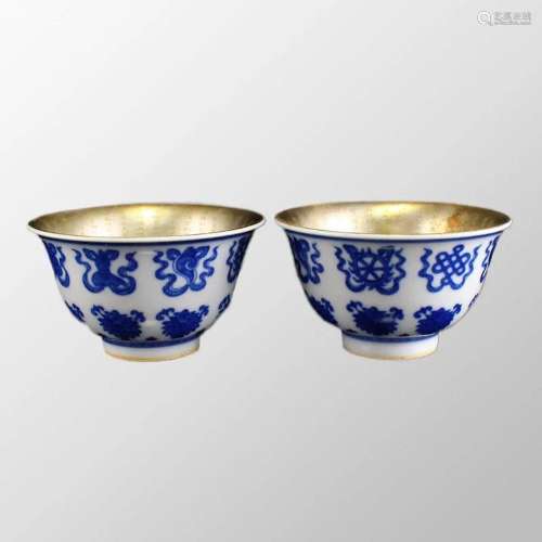 A Pair Superb Chinese Silver-plated Blue And White Porcelain...