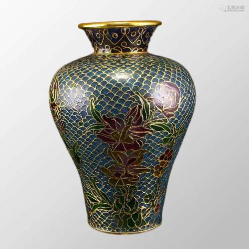 Chinese Bodiless Cloisonne Flower Design Vase
