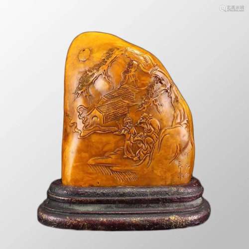 Superb Chinese Qing Dynasty Tianhuang Stone Sages Meeting Se...