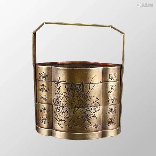 Chinese White Copper Double Layers Handle Food Box