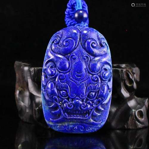 Chinese Lapis Lazuli Lucky Beast Pendant