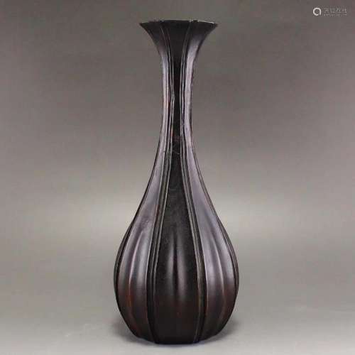Vintage Chinese Zitan Wood Vase