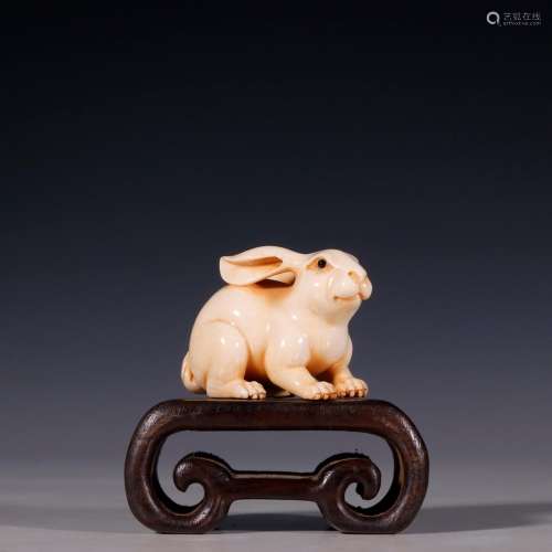 Old.chinese lucky rabbit carvingsSpecification: high three w...