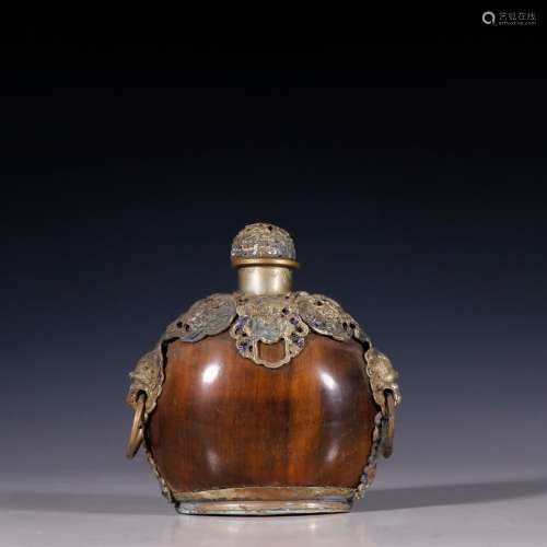 Old harpy eagle copper snuff bottlesSpecification: high 10.4...