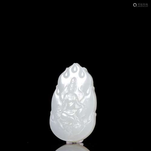 Hetian jade guanyin listedSpecification: high 5.5 3.3 0.9 cm...