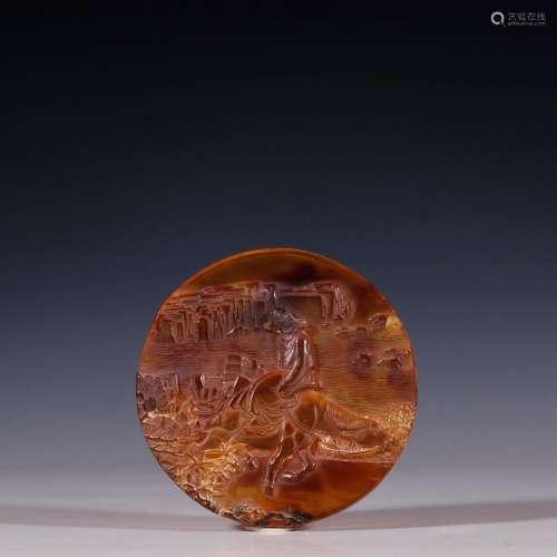 Lao tze old amber through round cardSpecification: 7.4 by 1....