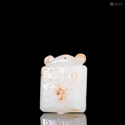 Hetian jade beast hangSpecification: high 4.6 3.6 0.7 cm thi...