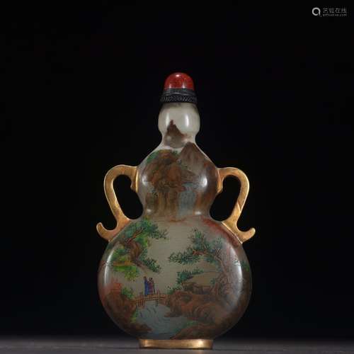 Old feeder landscape artistic conception snuff bottlesSpecif...