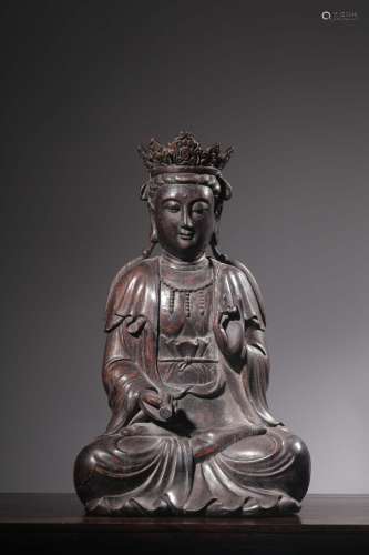 Agalloch eaglewood wood guanyin caveSize: 44.5 cm high, 26 c...