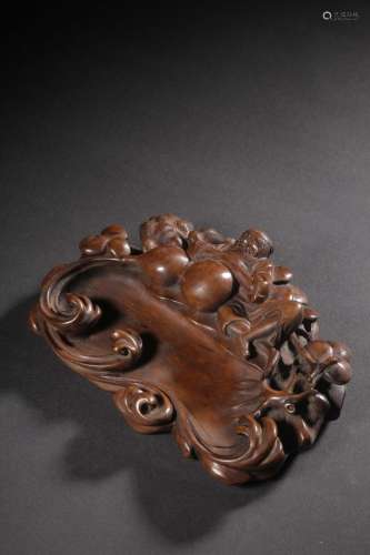 Li room boxwood carving turn iron water to washSize: 14.6 cm...