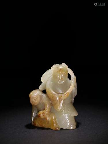 The lad hetian jade lotus leaf carvings.Specification: long ...