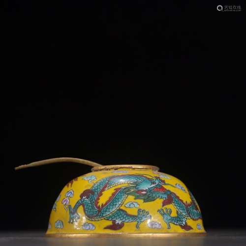 Copper foetus enamel colour therefore dragon water jarSpecif...
