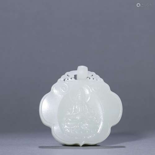 Xinjiang hetian jade guanyin pendantSpecification: 5.4 cm lo...