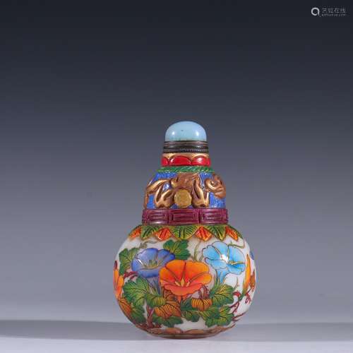 Coloured glaze add horn pattern snuff bottlesSpecification: ...