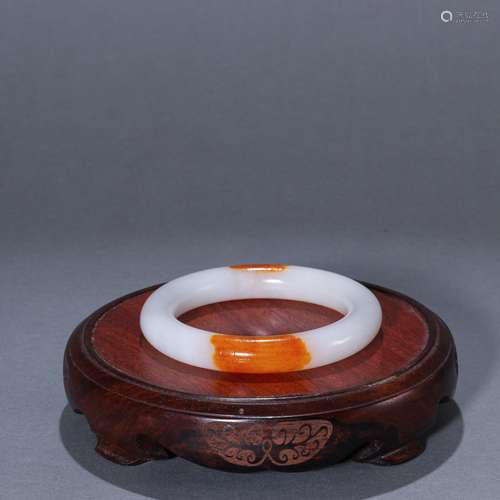 Hetian jade article with skin round braceletSpecification: 5...