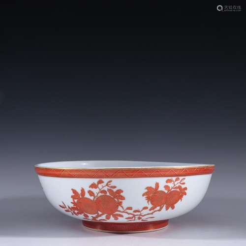 Alum red paint sanduo grain bowlSpecification: 7.5 cm diamet...