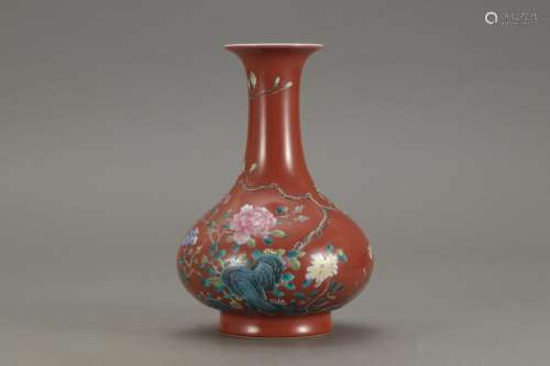 , "" red glaze enamel flower grain water bottlesSi...