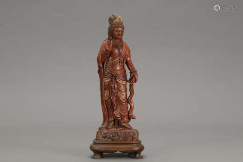 Shoushan stone, guanyin stands resembleSize: at the end of 3...