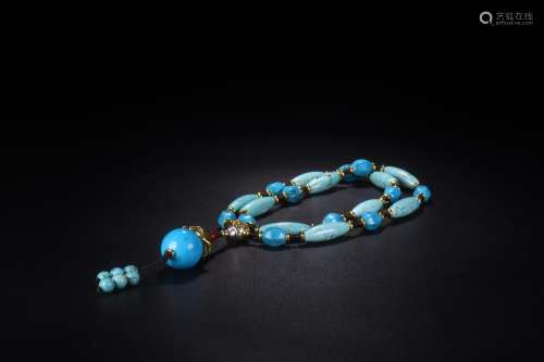 Olive beads, turquoise necklaceSize: 1 x2. 8 cm, weighs 108....