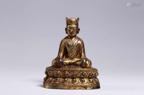 Tamar, copper and gold kagyu bush's statue11 cm high.8.5...