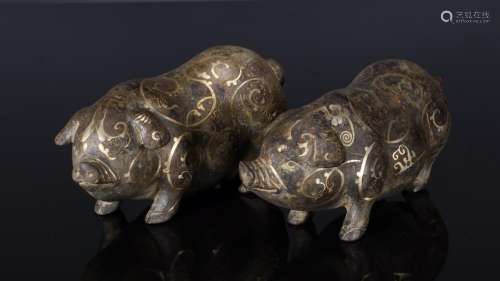 Before: a pair of copper gold treasure pig5 the cw long and ...