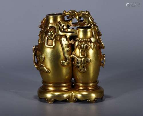 : "ShenDeTang hidden" copper and gold dragon grain...