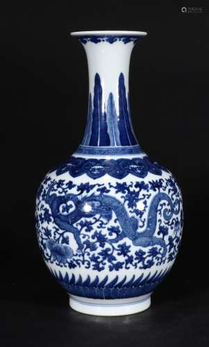: "" blue and white dragon pattern designLong and ...