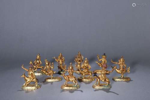 Ten big guardian deity as a set of copper and goldSpecificat...